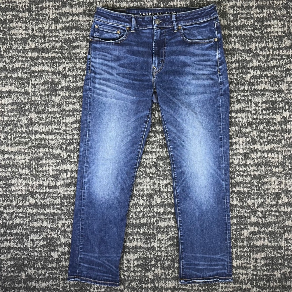 American Eagle Airflex Jeans Mens 34x30 Blue Medium Wash Stretch Casual